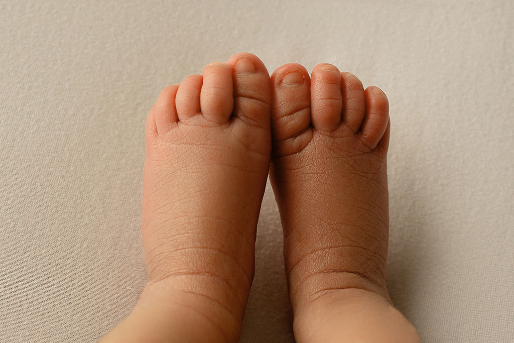 Details of a newborn baby's feet